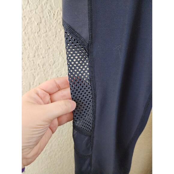 90 Degree By Reflex Womens S Blue Mesh Accent Mid Rise Activewear Leggings - Picture 2 of 6